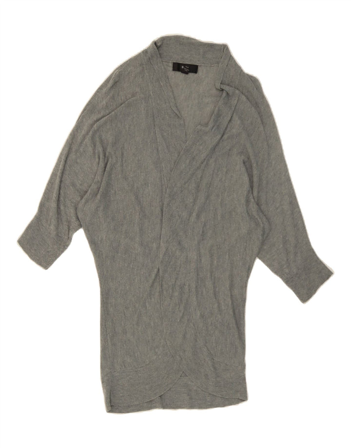 MOSSIMO Womens Longline Open Cardigan Sweater UK 10 Small Grey Nylon Vintage Mossimo and Second-Hand Mossimo from Messina Hembry 