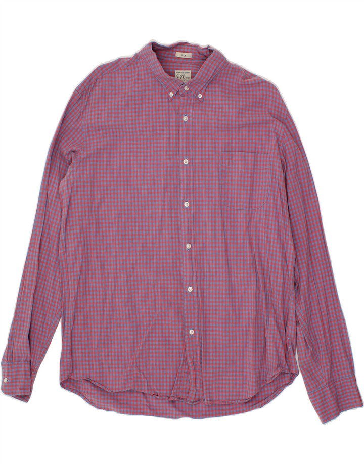 J. CREW Mens Slim Fit Shirt XL Red Gingham Cotton Vintage J. Crew and Second-Hand J. Crew from Messina Hembry 