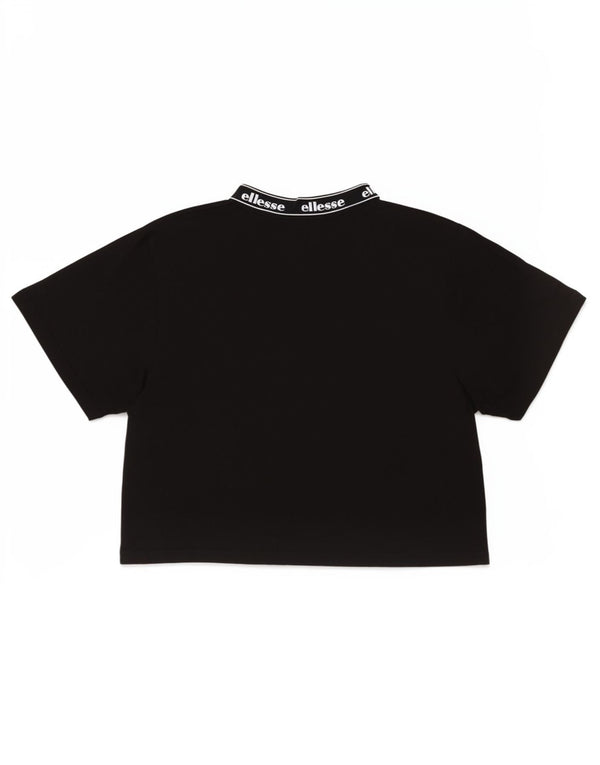 Damska koszulka Ellesse Crop Graphic Top UK 12, średnia czarna bawełna