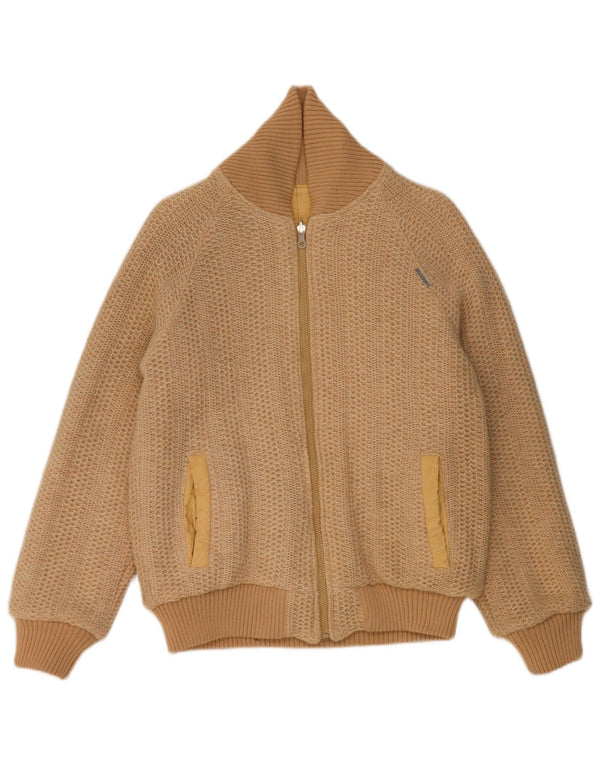 vintage Mens Loose Fit Réversible Cardigan Pull IT 44 XS Beige Coton