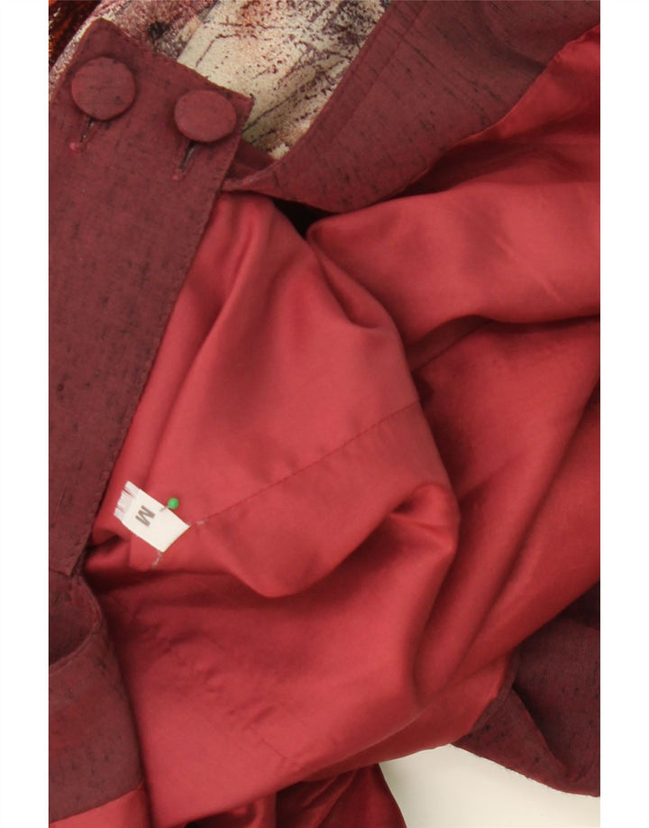 VINTAGE Womens Blazer Jacket UK 12 Medium Red Floral Vintage Vintage and Second-Hand Vintage from Messina Hembry 
