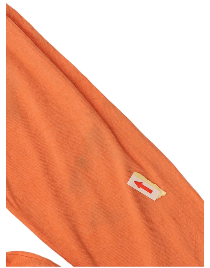 Eddie Bauer Womens Top 3/4 Sleeve UK 12 Medium Orange Cotton
