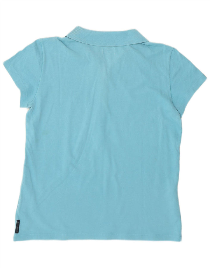 Armani Womens Polo Shirt UK 14 Medium Blue