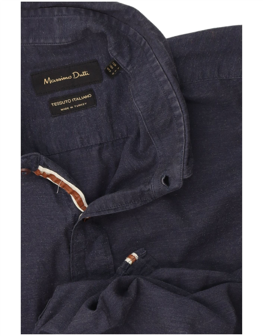Massimo Dutti Chemise Homme Large Bleu Marine