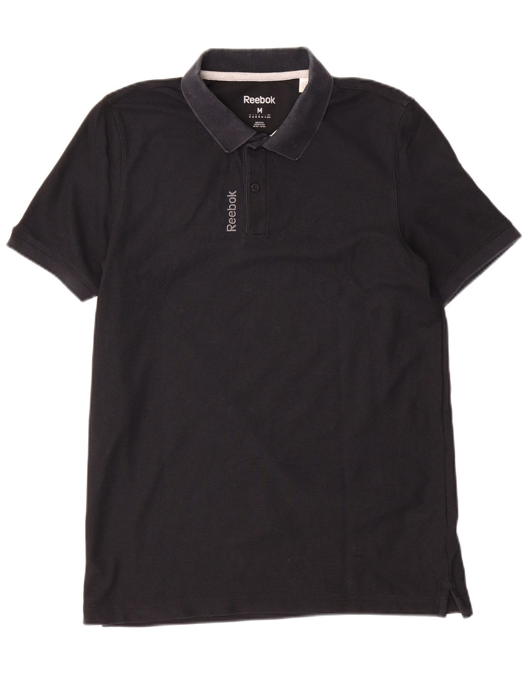 Reebok Mens Polo Shirt Medium Black Cotton