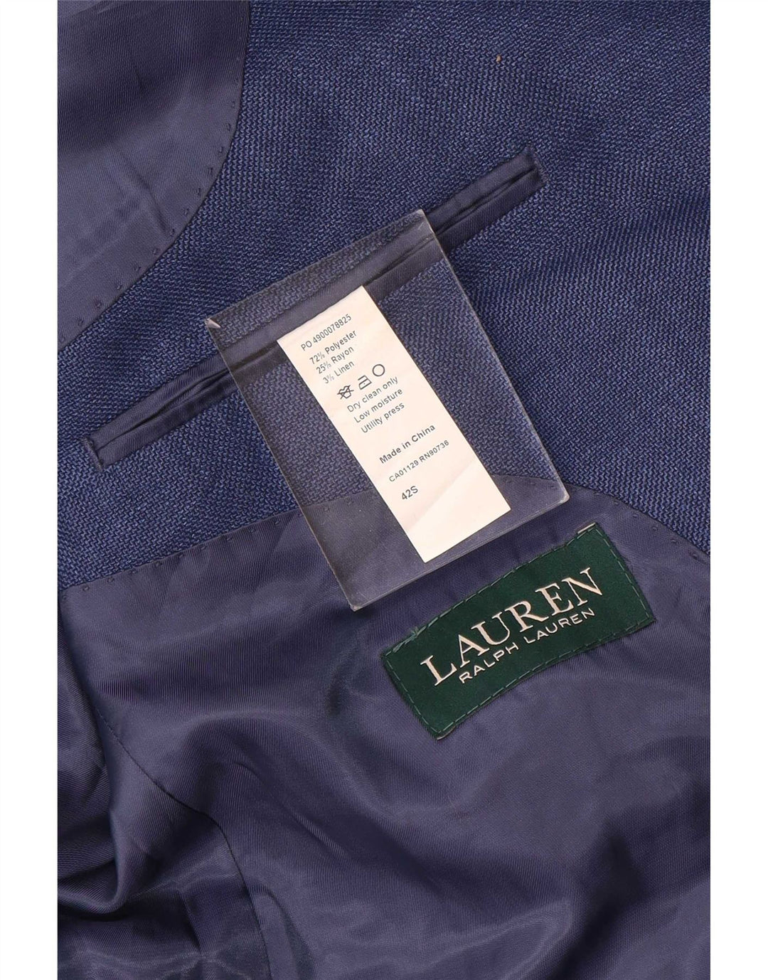 Мужской пиджак на двух пуговицах Ralph Lauren UK 42 XL, синий полиэстер