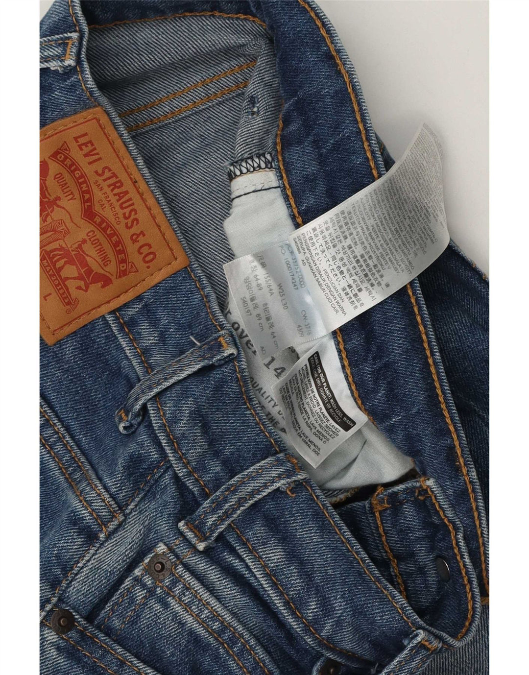 Levi's Womens 505 Straight Jeans W25 L30 Blue Cotton
