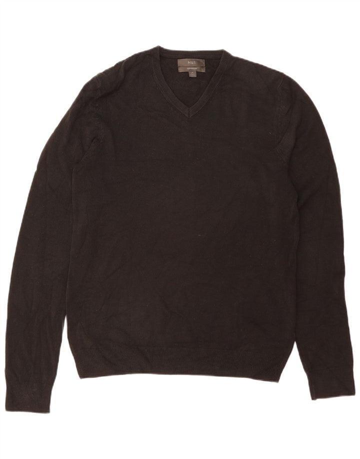 Marks & Spencer Herre V-hals sweater Medium Sort Akryl