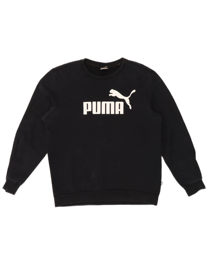 Puma Mens Graphic Sweatshirt Jumper Medium Black Cotton