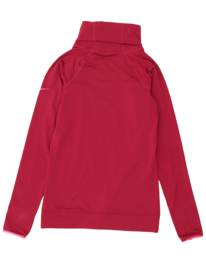 NIKE Dame Dri Fit Sweatshirt Jumper UK 8 Small Pink Polyester