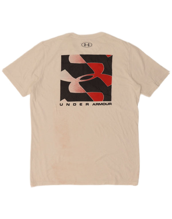 Maglietta grafica da uomo Under Armour Heat Gear Top bianco medio