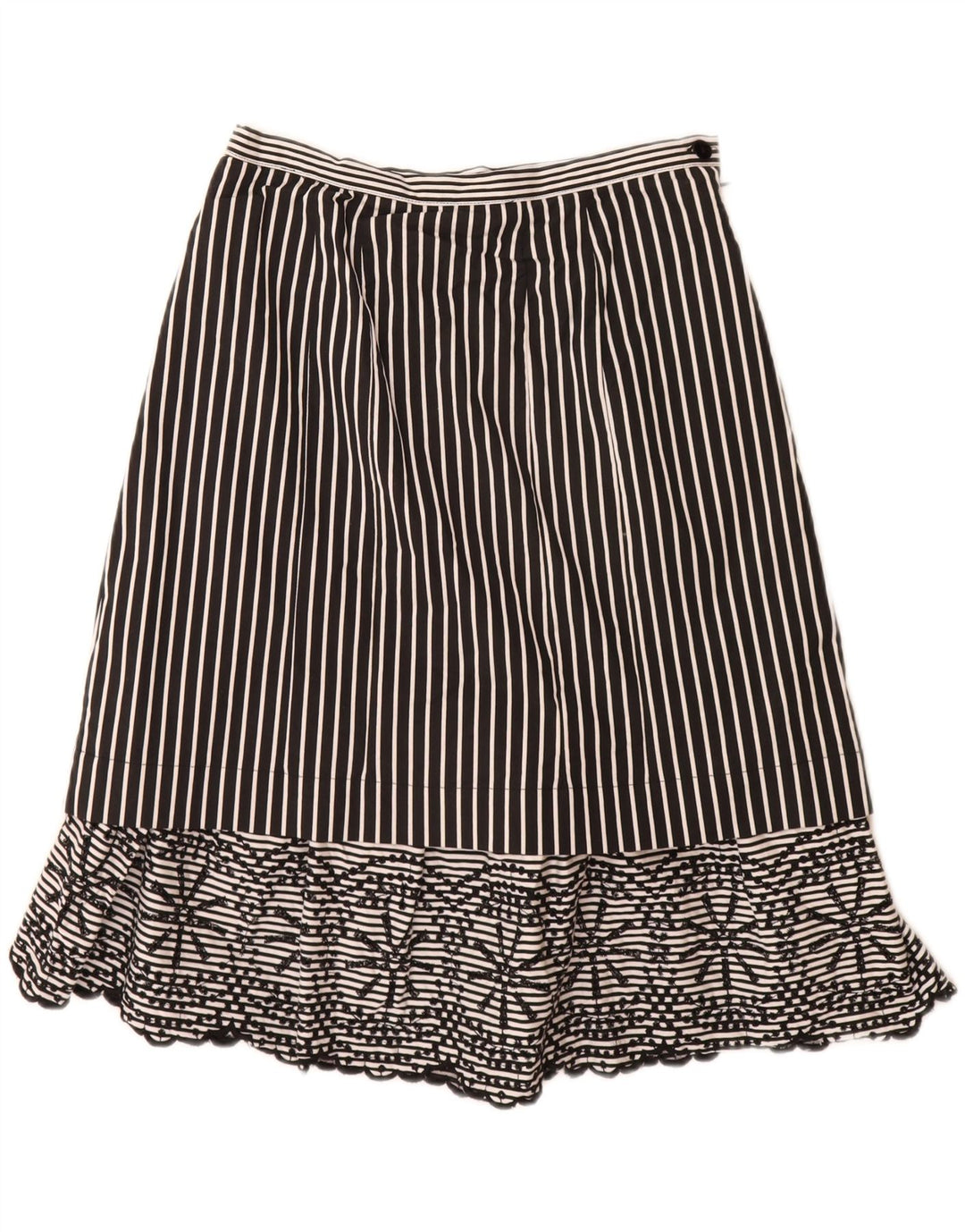 Clips Womens A-Line Skirt IT 44 Medium W28 Black Pinstripe Acetate
