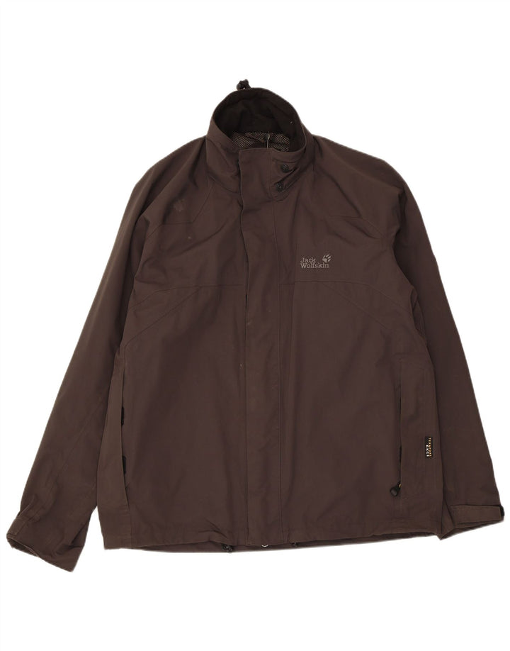 Jack Wolfskin Mens Rain Jacket UK 40/42 Large Grey Polyamide