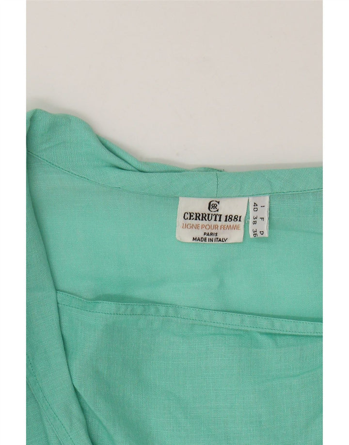CERRUTI 1881 Womens Oversized Pullover Shirt UK 10 Small Turquoise
