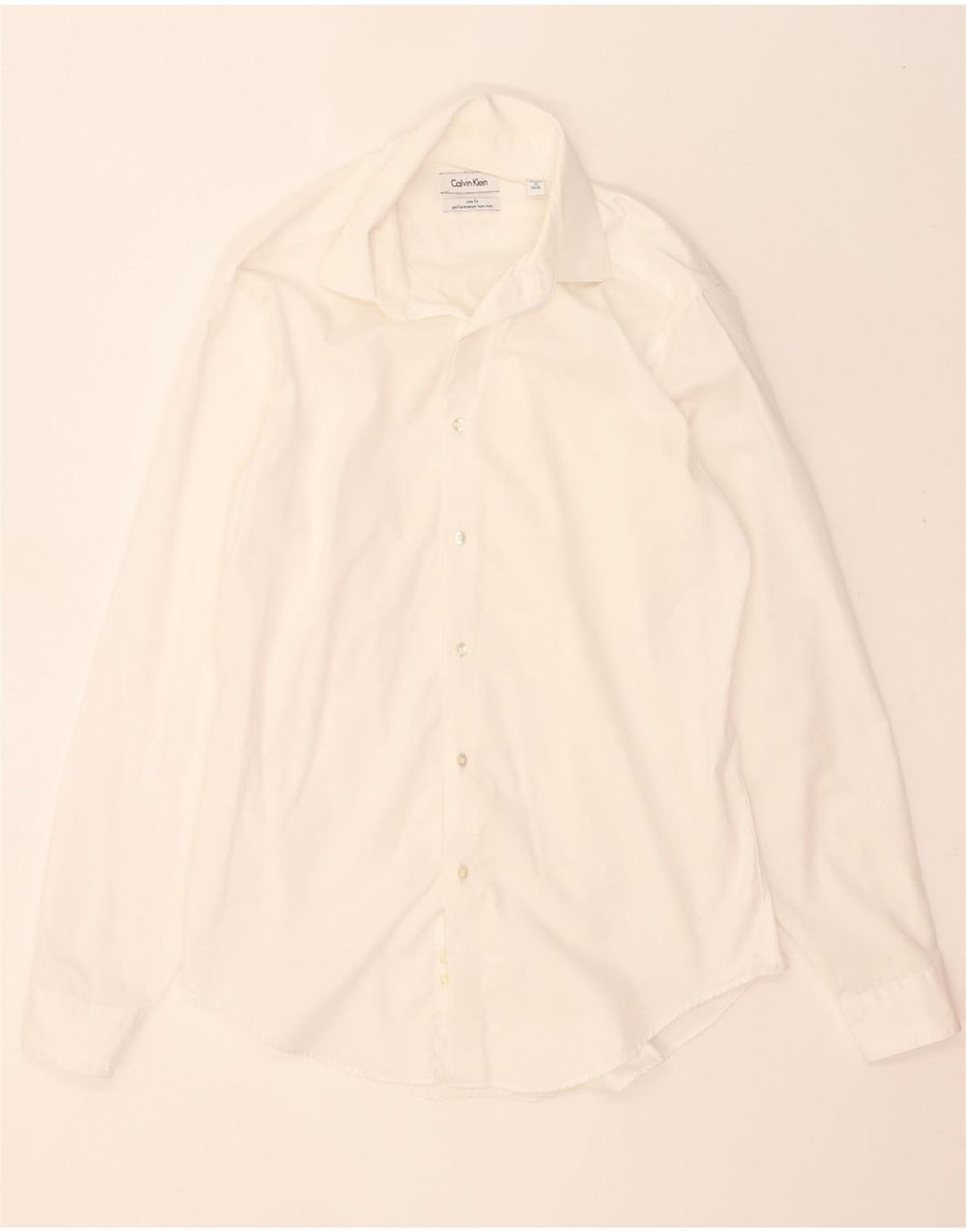 CALVIN KLEIN Mens Slim Fit Shirt Size 16 Large White Vintage Calvin Klein and Second-Hand Calvin Klein from Messina Hembry 