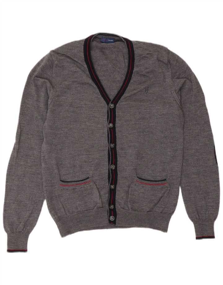 Trussardi Jeans Womens Cardigan Sweater UK 14 Medium Grey