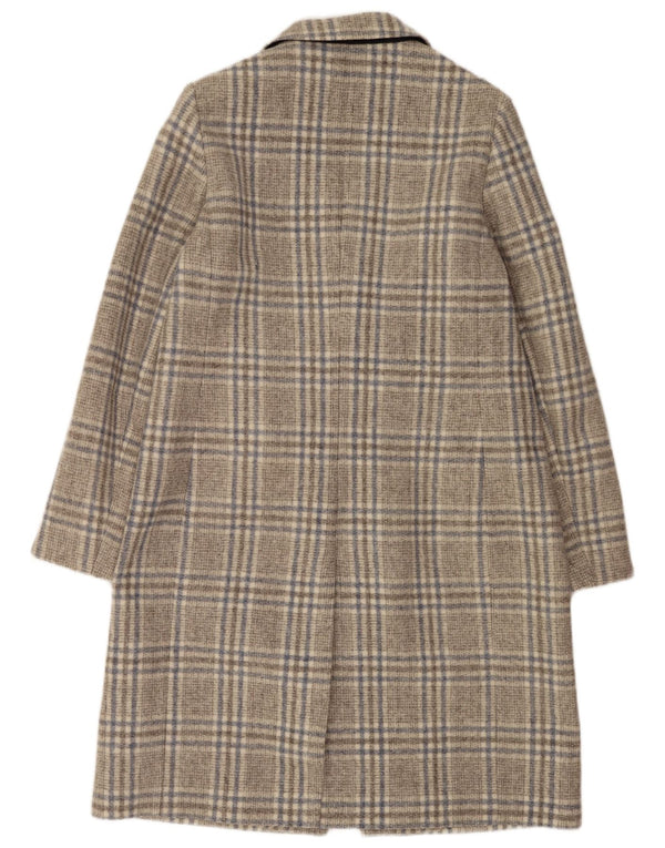 Hobbs Womens Overcoat UK 16 Large  Grey Check Acrylic