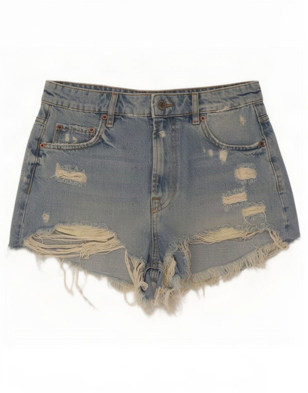 Женские джинсовые шорты Zara EU 38, маленькие, W28, синие, хлопок