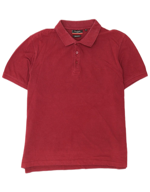 Pierre Cardin Mens Regular Fit Polo Shirt XL Burgundy Cotton