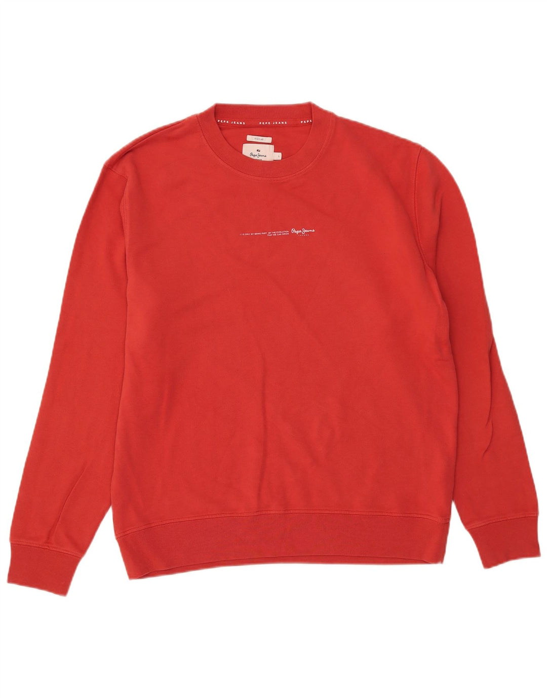 PEPE JEANS Mens Sweatshirt Jumper Large Orange Cotton