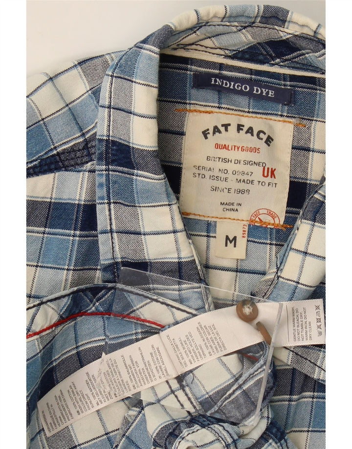 FAT FACE Mens Shirt Medium Navy Blue Check Cotton