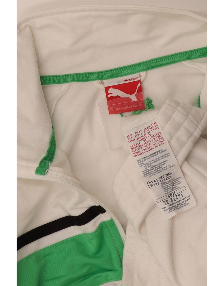 Puma Mens Tracksuit Top Jacket Large White Colourblock Polyester Sports