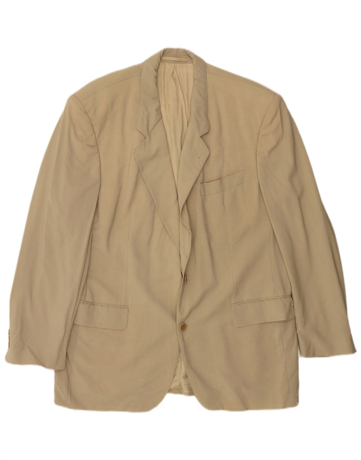 HUGO BOSS Mens 2 Button Blazer Jacket UK 38 Medium Beige New Wool