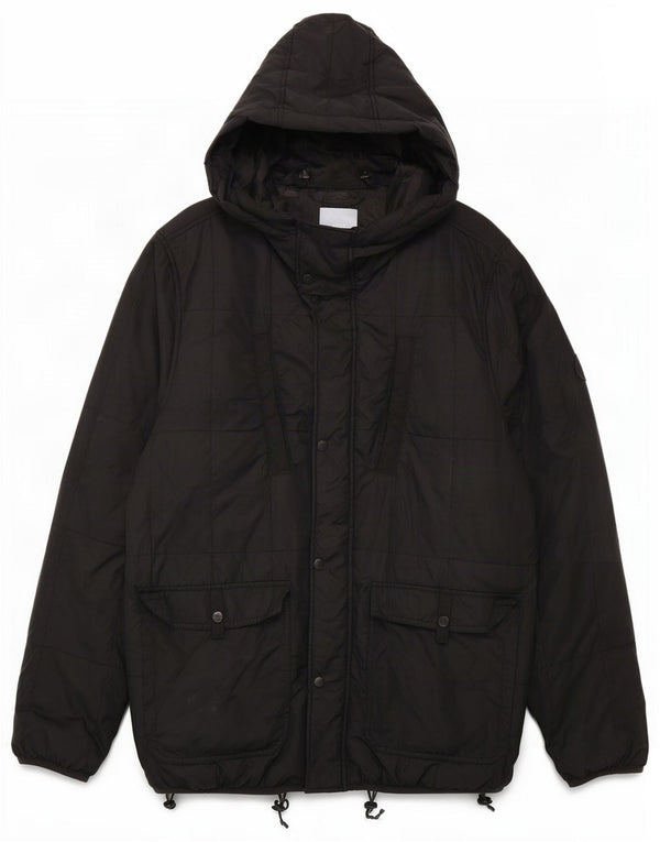 Bench Mens Hooded Padded Jacket UK 40 Large Black Polyamide