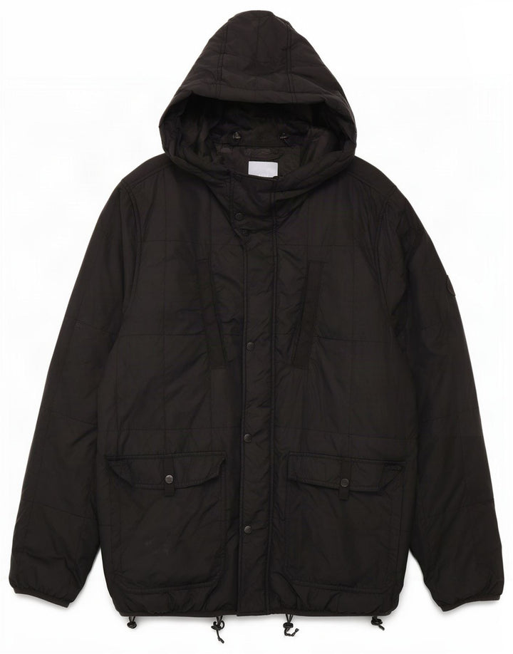 Bench Mens Hooded Padded Jacket UK 40 Large Black Polyamide
