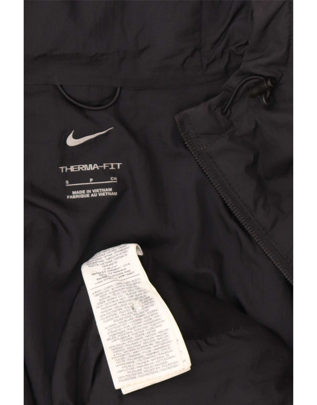 Nike Mens Therma-Fit Hooded Tracksuit Top Jacket Small Black Polyester