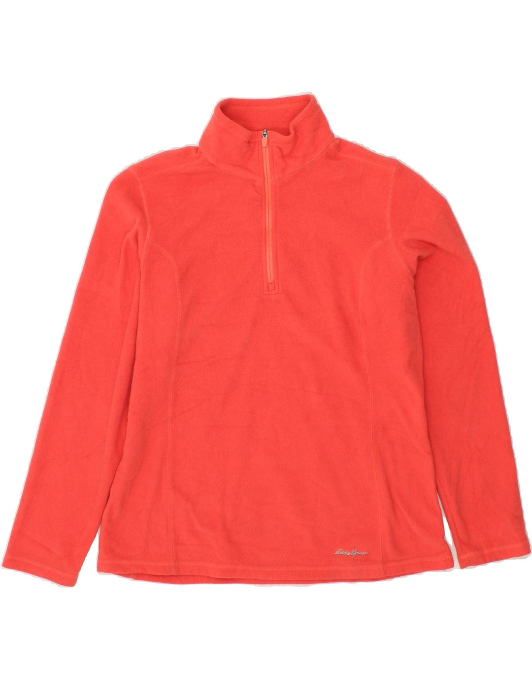 EDDIE BAUER Womens Zip Neck Fleece Jumper UK 14 Medium Red Vintage Eddie Bauer and Second-Hand Eddie Bauer from Messina Hembry 