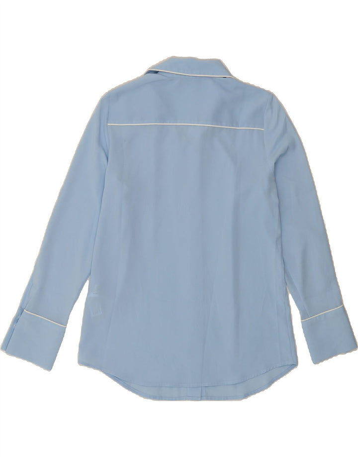 ZARA Womens Shirt Blouse UK 10 Small Blue Polyester Vintage Zara and Second-Hand Zara from Messina Hembry 