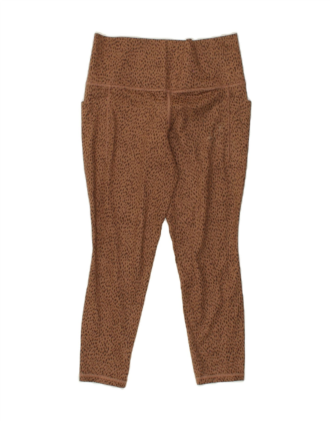 ATHLETA Womens Capri Leggings UK 12 Medium  Brown Animal Print Polyester Vintage Athleta and Second-Hand Athleta from Messina Hembry 