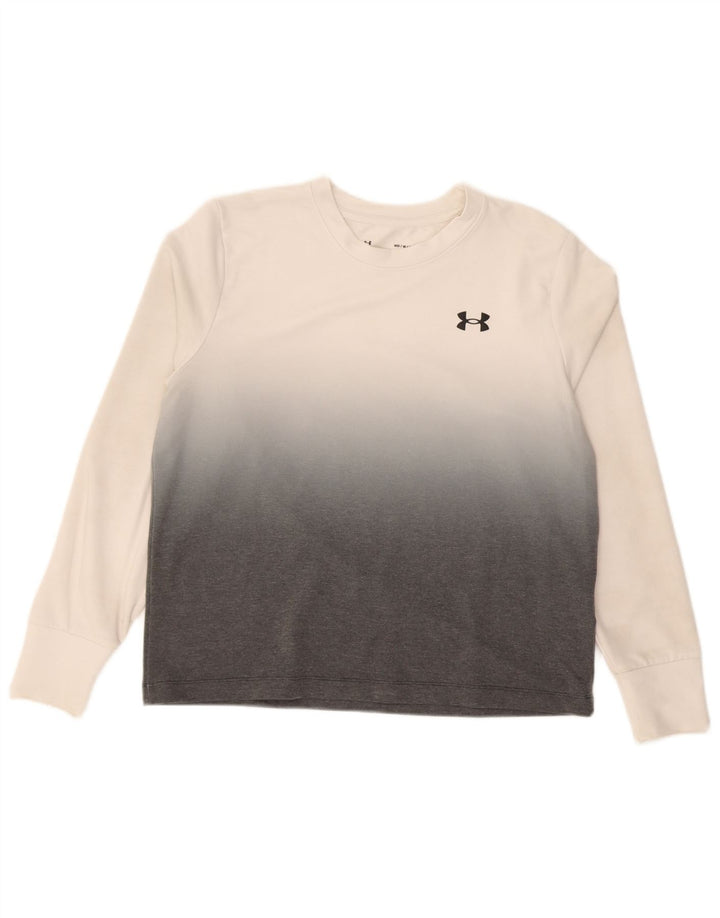 Top pentru bărbați Under Armour cu mânecă lungă, alb, mediu, poliester