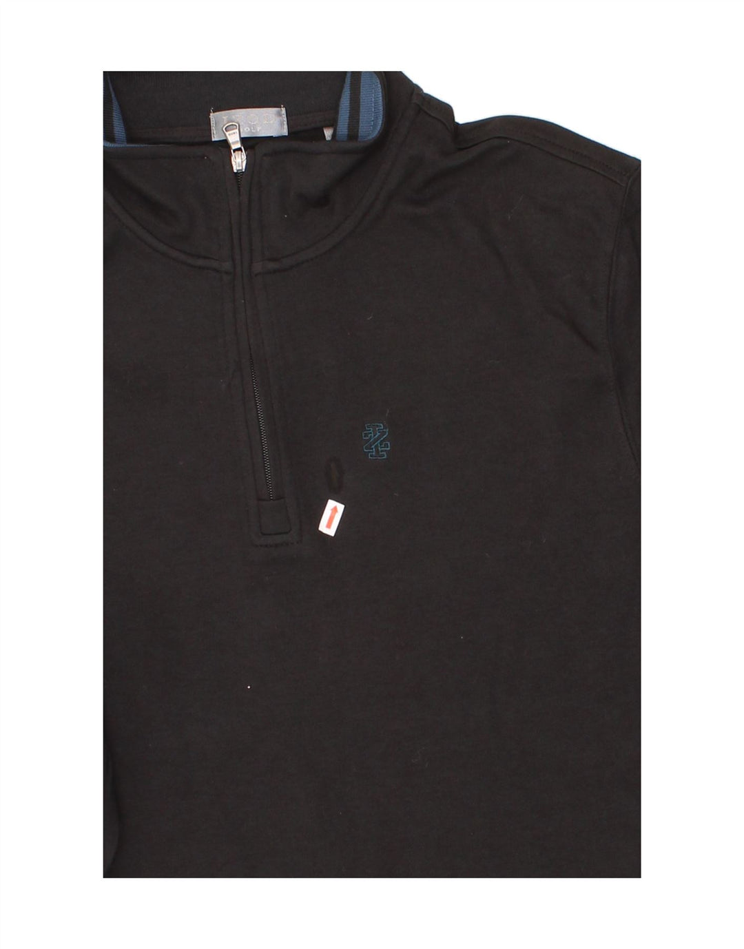 IZOD Mens Golf Zip Neck Sweatshirt Jumper Large Black Cotton Vintage Izod and Second-Hand Izod from Messina Hembry 