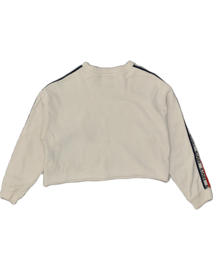 LEVI'S Womens Oversized Crop Sweatshirt Jumper UK 16 Large Off White | Vintage Levi's | Thrift | Second-Hand Levi's | Used Clothing | Messina Hembry 