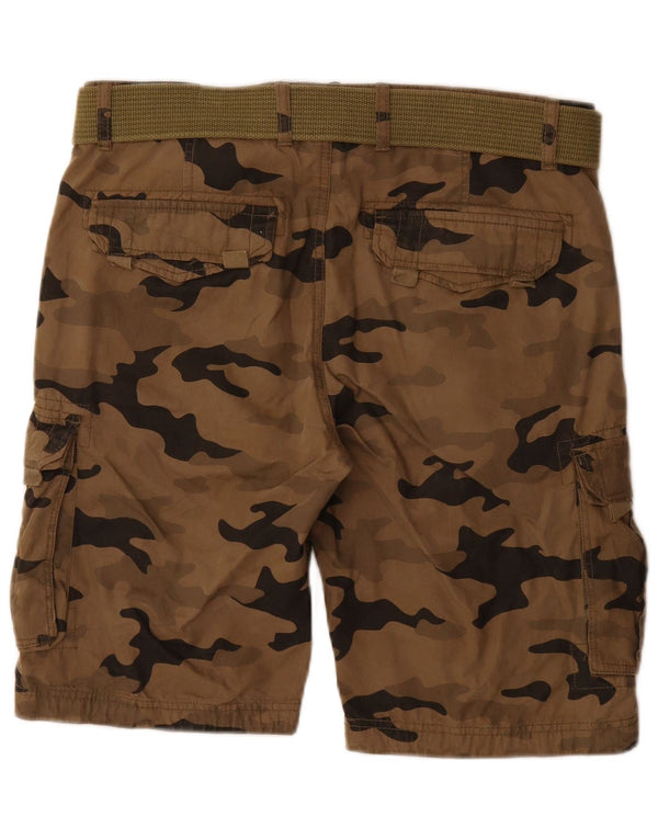 Smog Herre Cargo Shorts Medium W32 Brun Camouflage