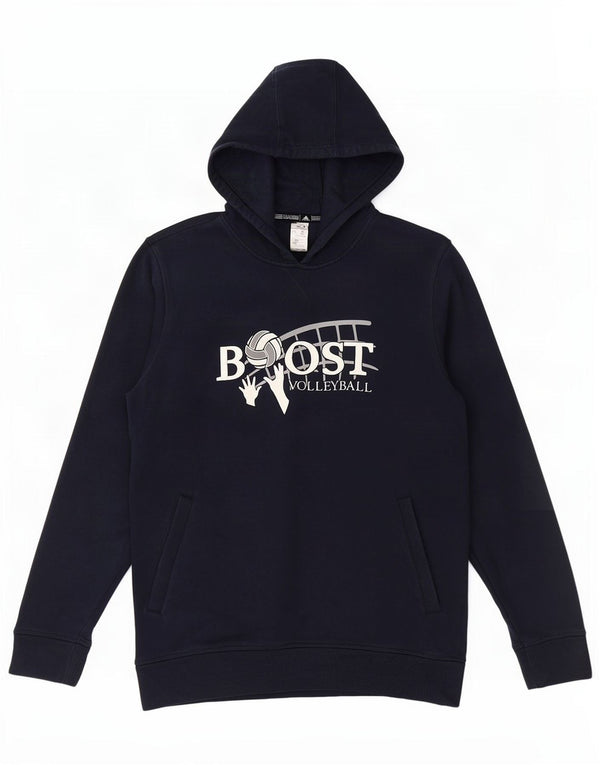 Adidas Herren Boost Volleyball Graphic Hoodie Pullover Große marineblaue Baumwolle