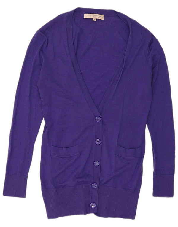 French Connection Damen-Longline-Cardigan-Pullover UK 12 Mittelviolett