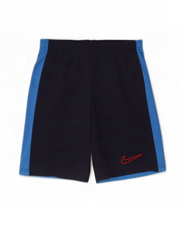 Pantaloncini sportivi Nike Dri Fit Slim da uomo XS in poliestere color block blu navy