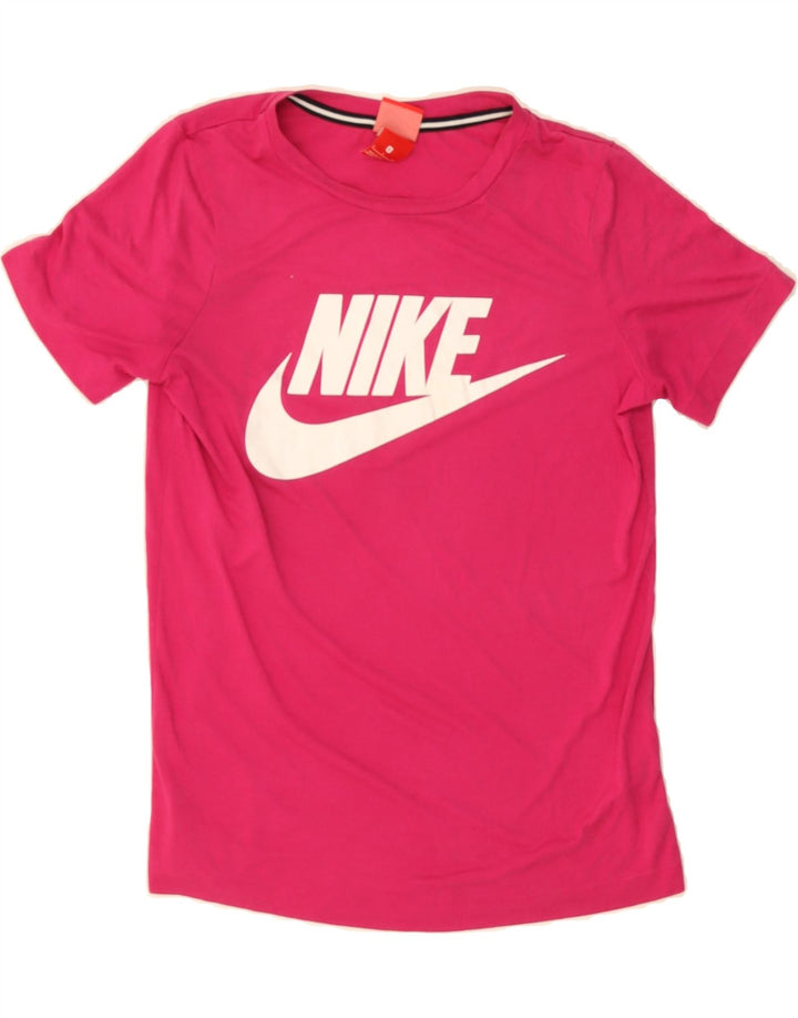 NIKE Womens Graphic T-Shirt Top UK 10 Small Pink Polyester Vintage Nike and Second-Hand Nike from Messina Hembry 