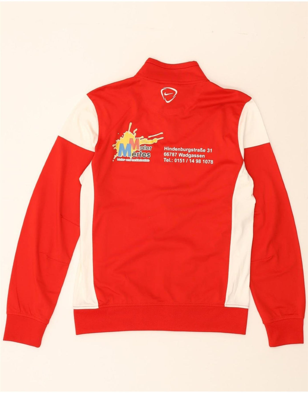 NIKE Mens Dri Fit Graphic Tracksuit Top Jacket Medium Red Colourblock Vintage Nike and Second-Hand Nike from Messina Hembry 