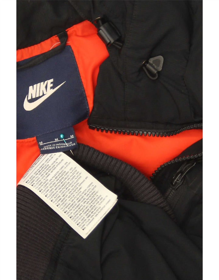 Nike Polstret hættejakke til mænd UK 38 Medium Sort Colourblock Polyester