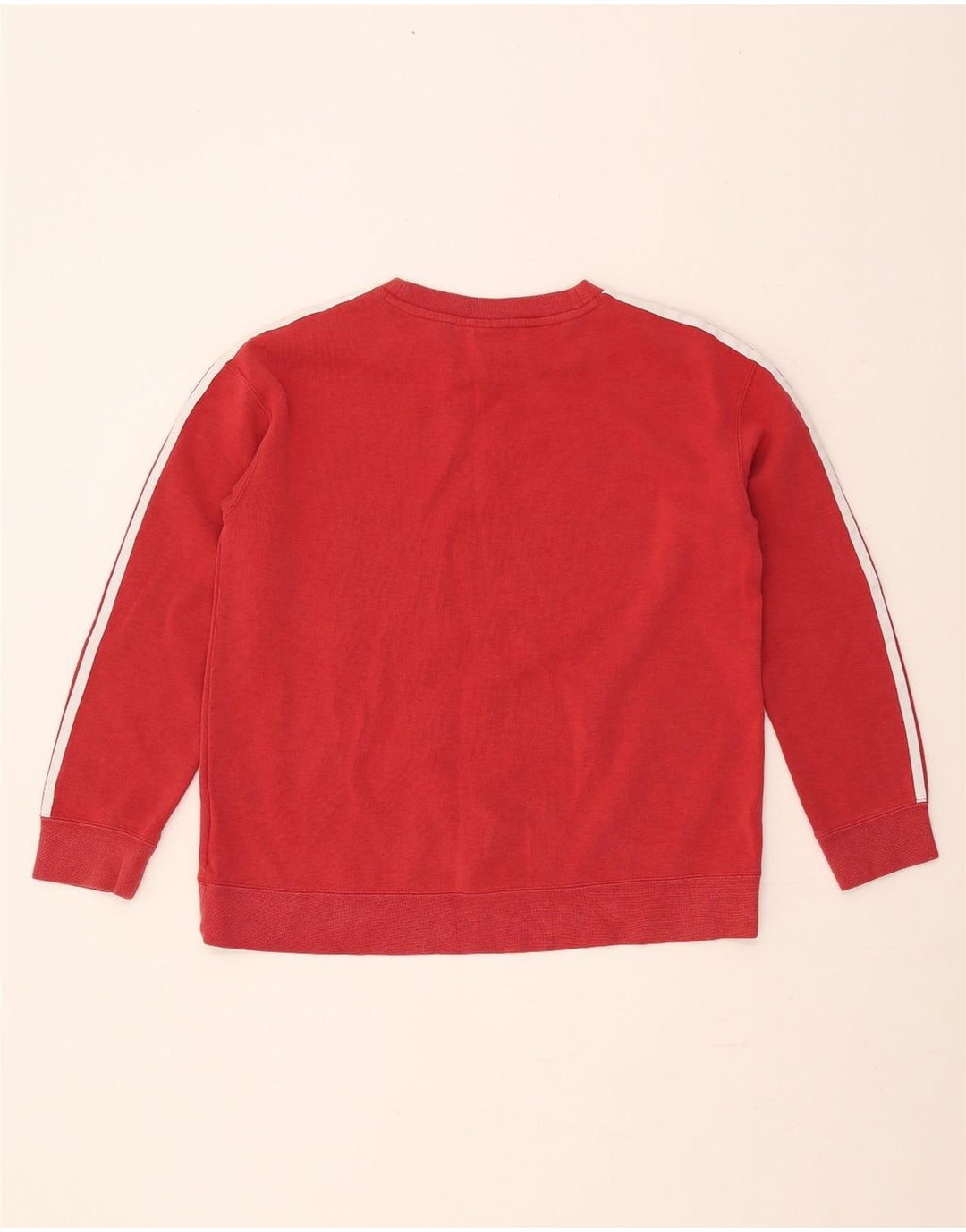 ADIDAS Womens Oversized Sweatshirt Jumper UK 8 Small Red Cotton