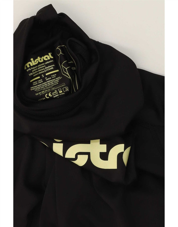Mistral Mens Graphic Zip Neck Pull Survêtement Top Petit Noir Polyester