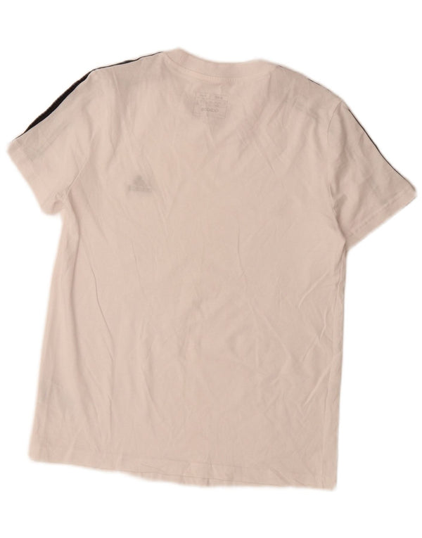 Adidas T-shirt slim fit pour femme UK 12/14 en coton blanc moyen