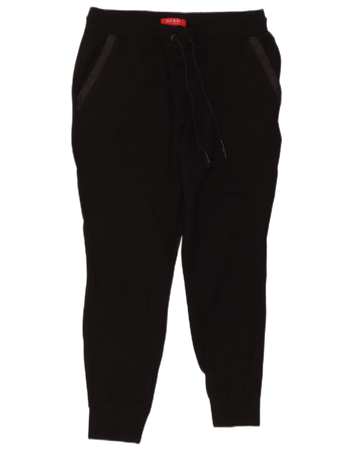 Guess Mens Tracksuit Trousers Joggers Small  Black Viscose