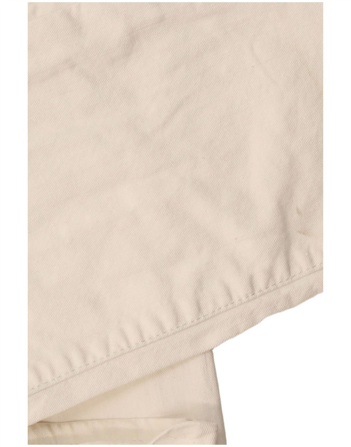 TRUSSARDI Mens Straight Jeans W33 L33 White Cotton