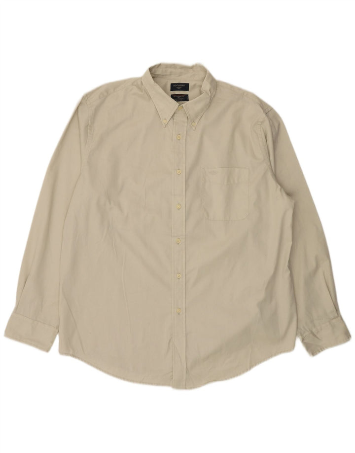 DOCKERS Ανδρικό πουκάμισο XL Μπεζ βαμβακερό
