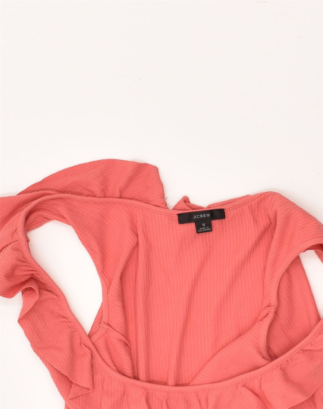 J. CREW Womens Ruffle Front Vest Top UK 10 Small Pink Cotton | Vintage J. Crew | Thrift | Second-Hand J. Crew | Used Clothing | Messina Hembry 